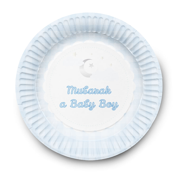 Dessertbordjes Geboorte Jongen (6 stuks) Dessertbordjes Geboorte Jongen (6 stuks)