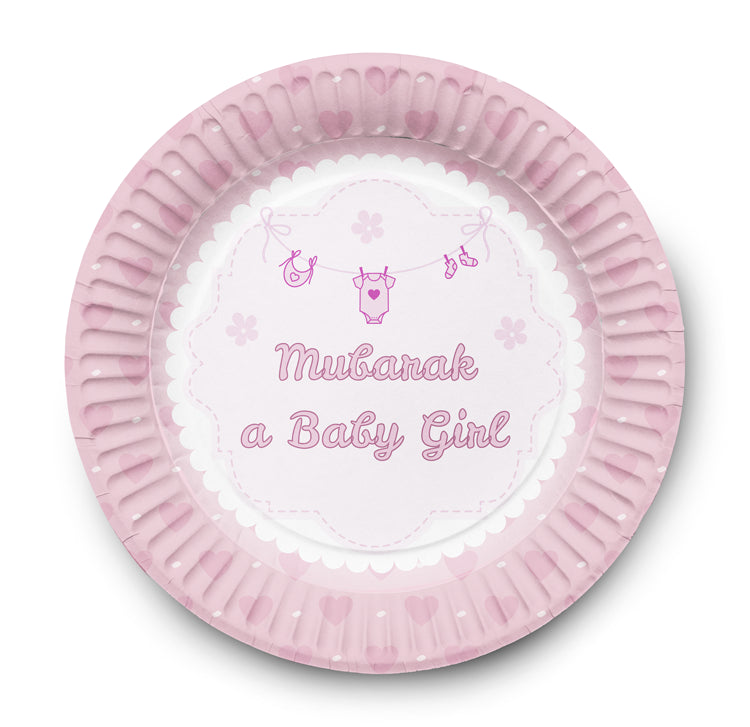 Dessertbordjes Geboorte Meisje (6 stuks) Dessertbordjes Geboorte Meisje (6 stuks)