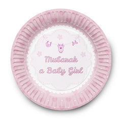 Dessertbordjes Geboorte Meisje (6 stuks) Dessertbordjes Geboorte Meisje (6 stuks)
