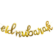Folieballon "Eid Mubarak" sierletters goud Folieballon "Eid Mubarak" sierletters goud