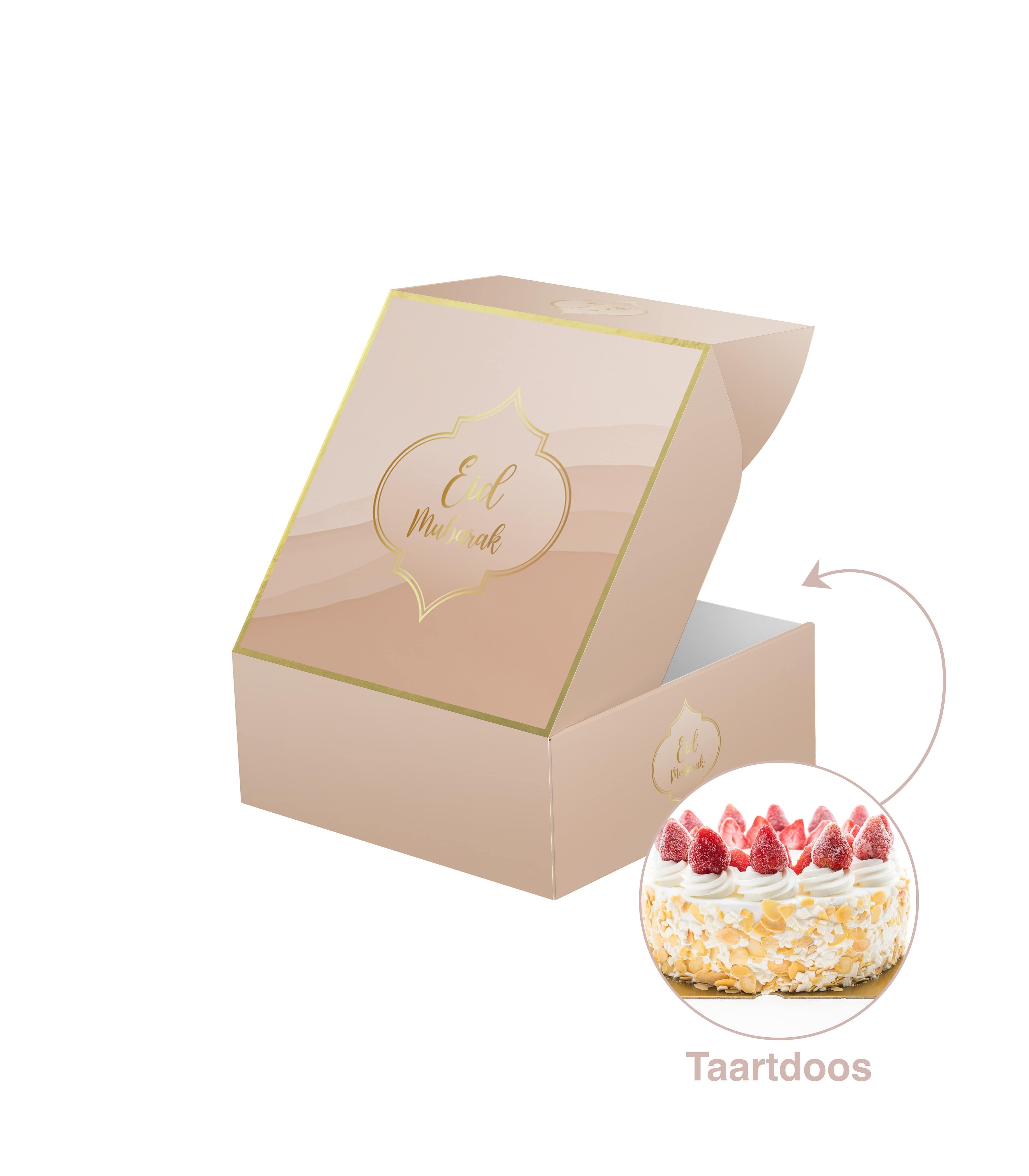 Taartdoos - Eid Mubarak - Nude Taartdoos - Eid Mubarak - Nude