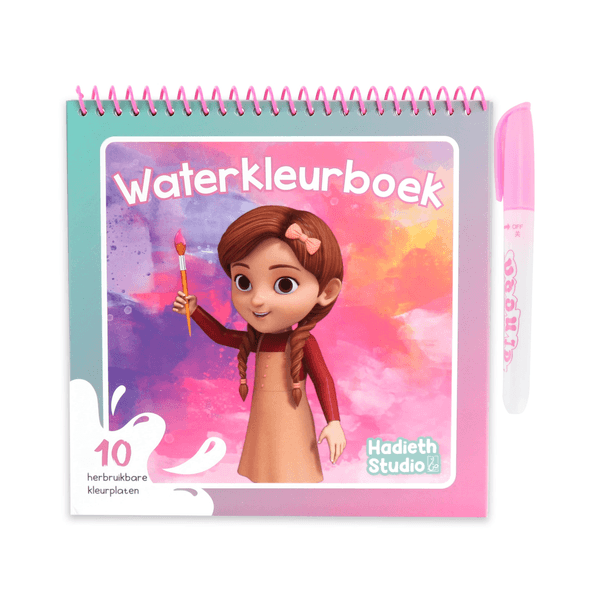 Waterkleurboek roze Hadieth Studio