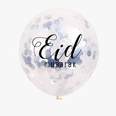 Ballonnen Eid Mubarak confetti multicolor (5 stuks) Ballonnen Eid Mubarak confetti multicolor (5 stuks)