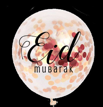 Ballonnen Eid Mubarak confetti rosé (5 stuks)  Ballonnen Eid Mubarak confetti rosé (5 stuks)