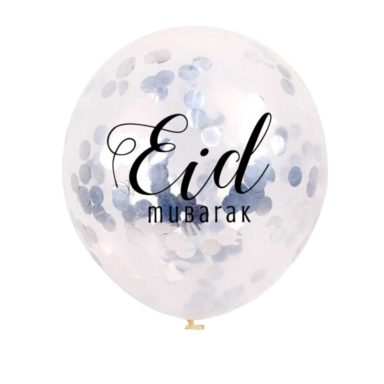 Ballonnen Eid Mubarak confetti zilver (5 stuks) Ballonnen Eid Mubarak confetti zilver (5 stuks)