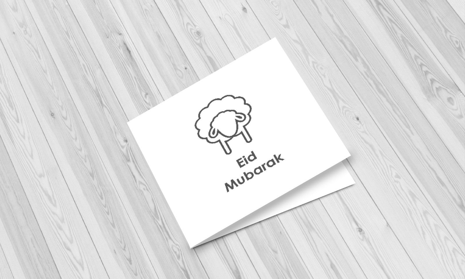 Wenskaart Eid Mubarak - Schaapje Wenskaart Eid Mubarak - Schaapje