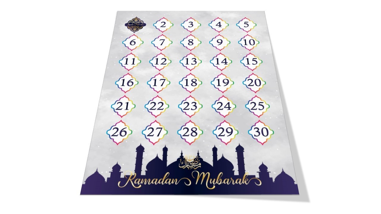 Ramadan aftelposter (dubbelzijdig) Ramadan aftelposter (dubbelzijdig)