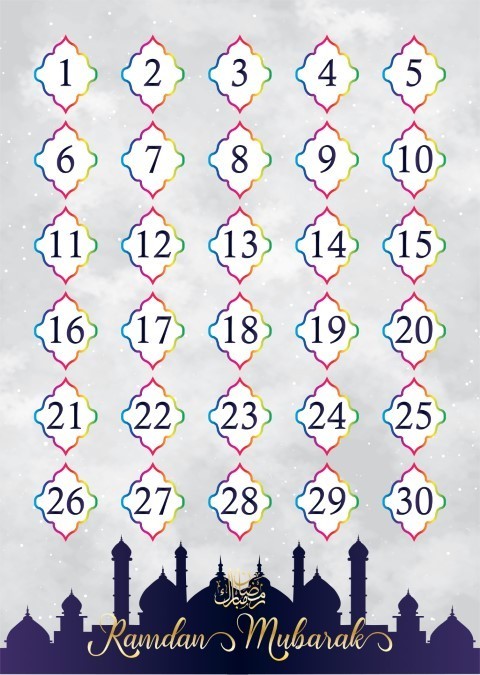Ramadan aftelposter (dubbelzijdig) Ramadan aftelposter (dubbelzijdig)