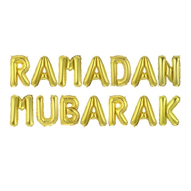Folieballon "Ramadan Mubarak" goud Folieballon "Ramadan Mubarak" goud