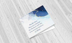 Wenskaart Broeder - Blauw / goud Wenskaart Broeder - Blauw / goud