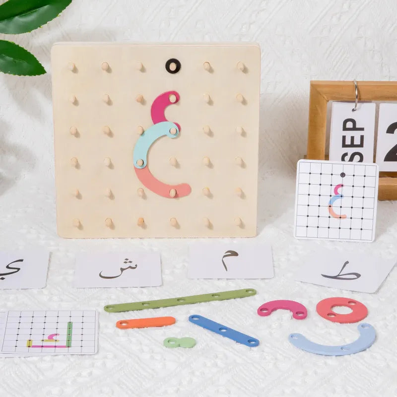 Houten set om Arabische letters te leren - Spel & Speelgoed