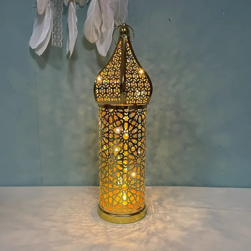 LED Lantaarn Marokkaans Goudkleurig - 1x Large