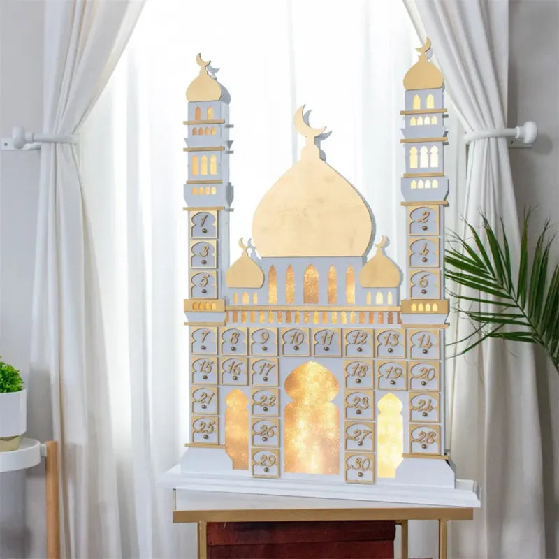 Ramadan Luxe houten kalender met LED licht (verkrijgbaar