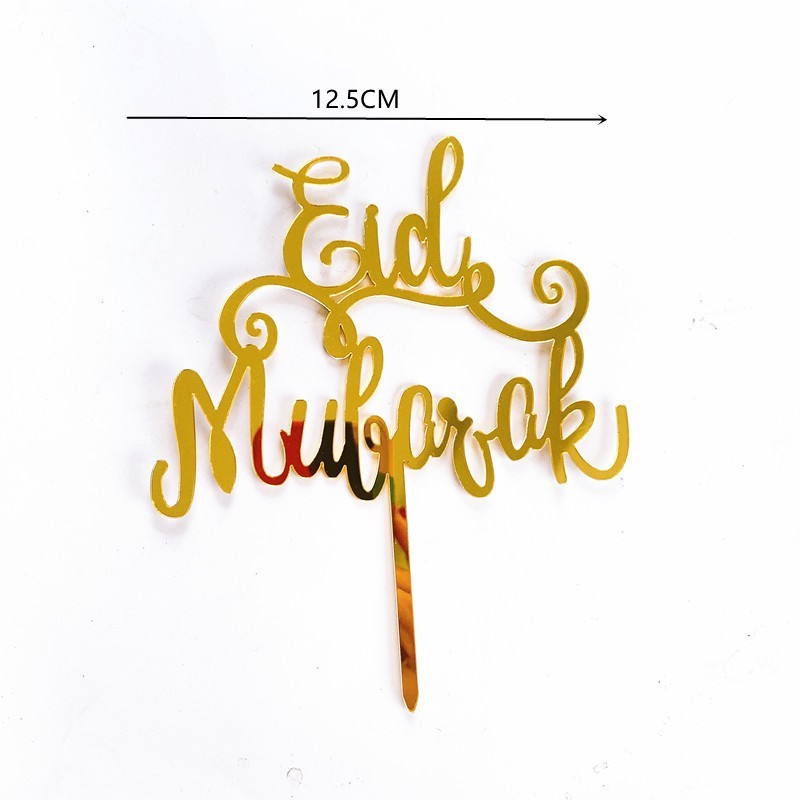 Taarttopper Eid Mubarak sierletters- goud (1 stuks) (F)