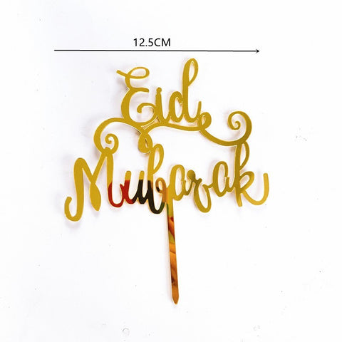 Taarttopper Eid Mubarak sierletters- goud (1 stuks) (F)