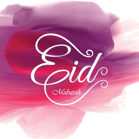 Wenskaart Eid Mubarak Fushia