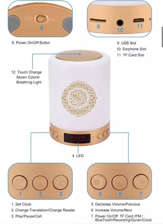 Quran touch lamp Flowers