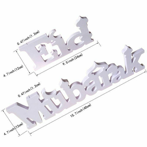 Houten letters 'Eid Mubarak'