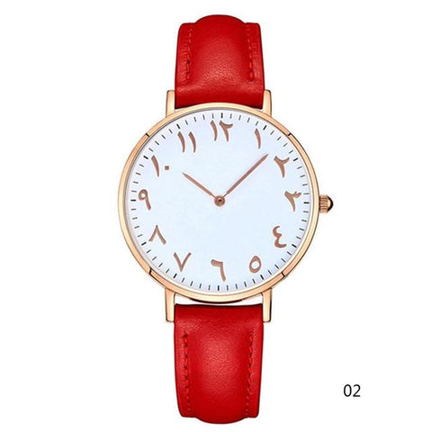 Watch with Arabic Numerals - Red Gold