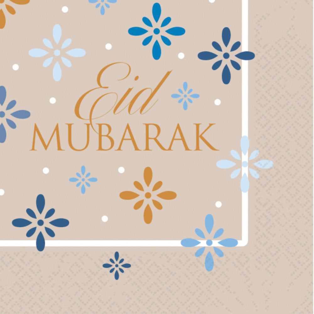 Eid Mubarak Napkins -Eastern Gold | 33x33cm | 16 pcs