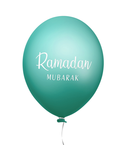 Ramadan mubarak ballonnen mint/gold (6 stuks)